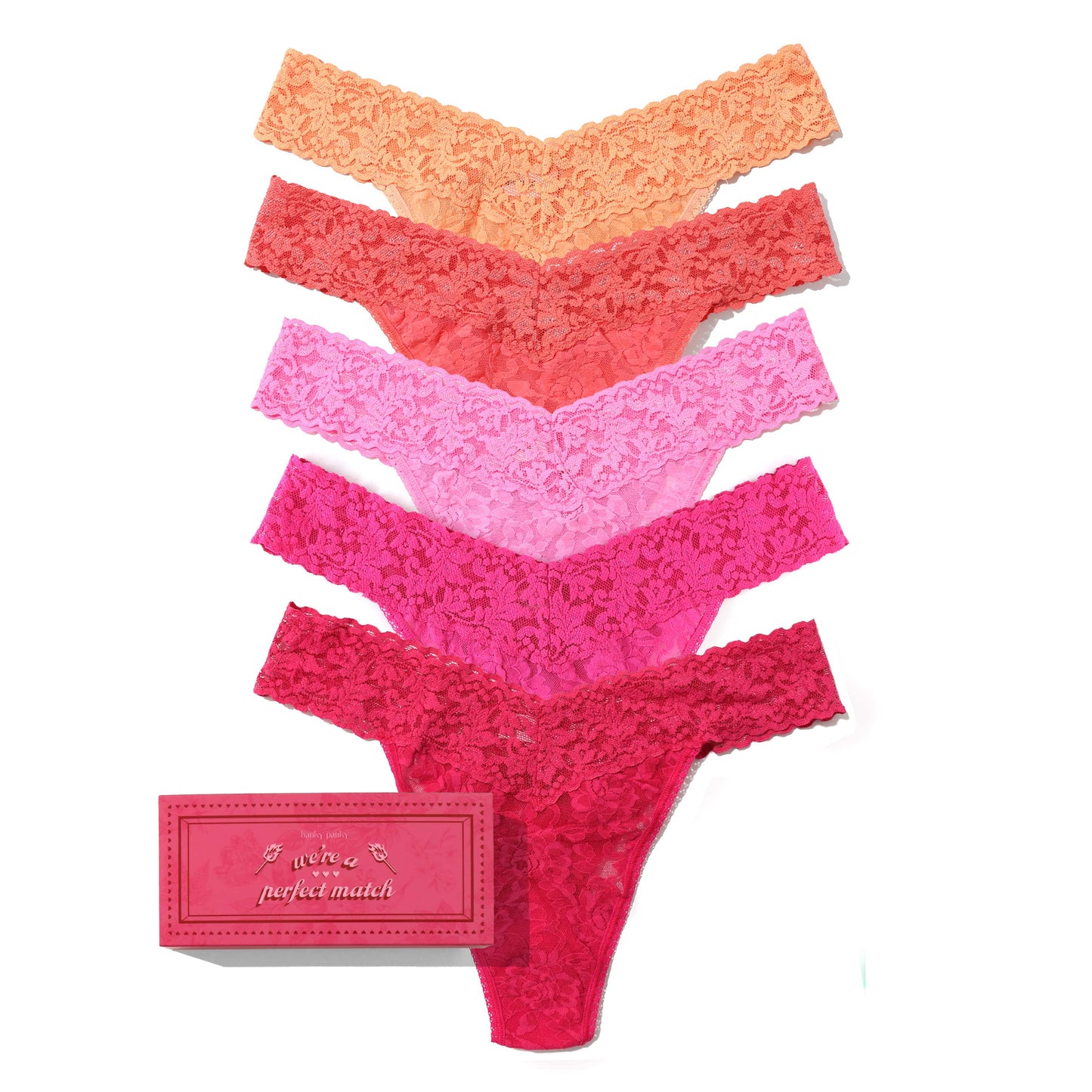Hanky Panky 5 Pack Signature Lace Original Rise®  Matchbox 48MATCH5PK