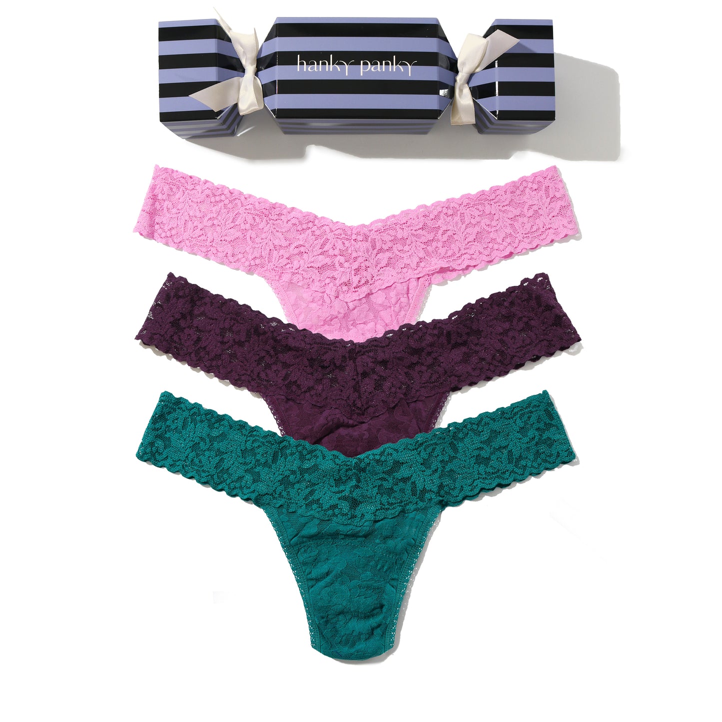 Hanky Panky 3 Pack Signature Lace Low Rise® Holiday Crackers