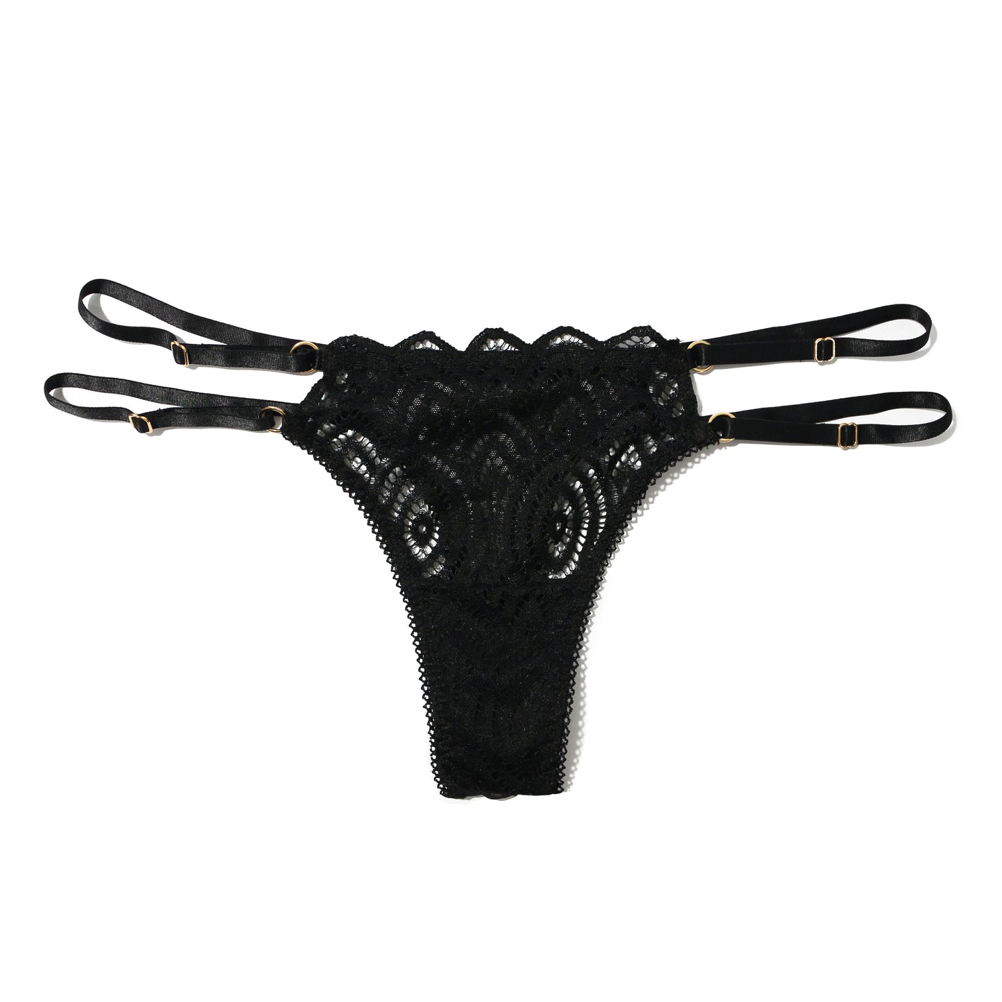 Hanky Panky Midrise Strappy Lace Thong 5T1836
