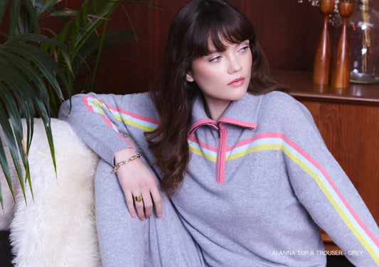 Alana Cashmere 1/4 Zip Jumper Top CC5033