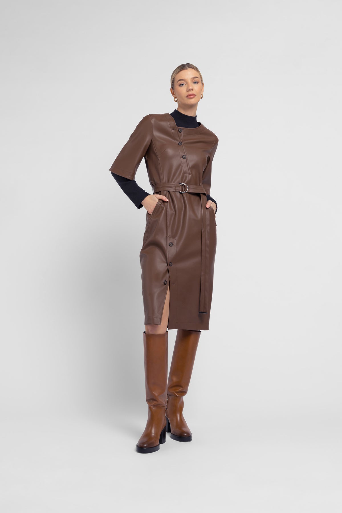 Urbancode Faux Leather Dress BT19-238*