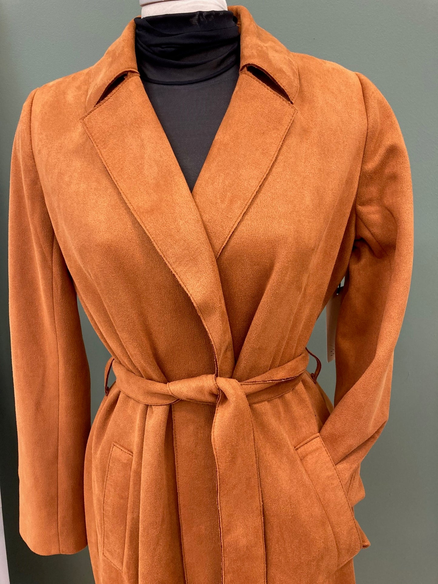 Bailey44 Emily  Faux Suede Trench Coat 407-5511