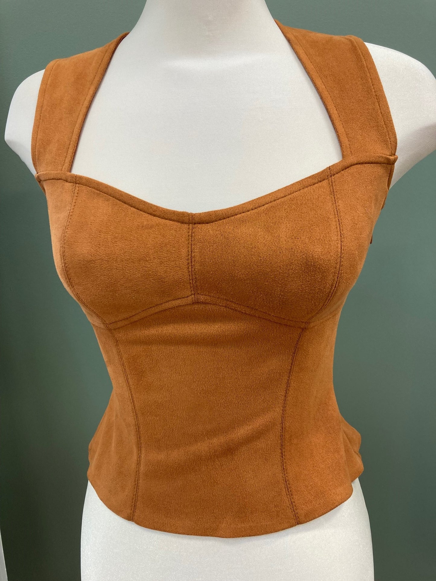 Bailey44 Femme Lace Up Faux Suede Sleeveless Top 407-D535