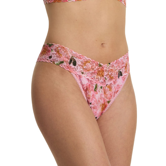 Hanky Panky Printed Signature Lace® Original Rise Thong Dancing Petals PR4811 DAPP