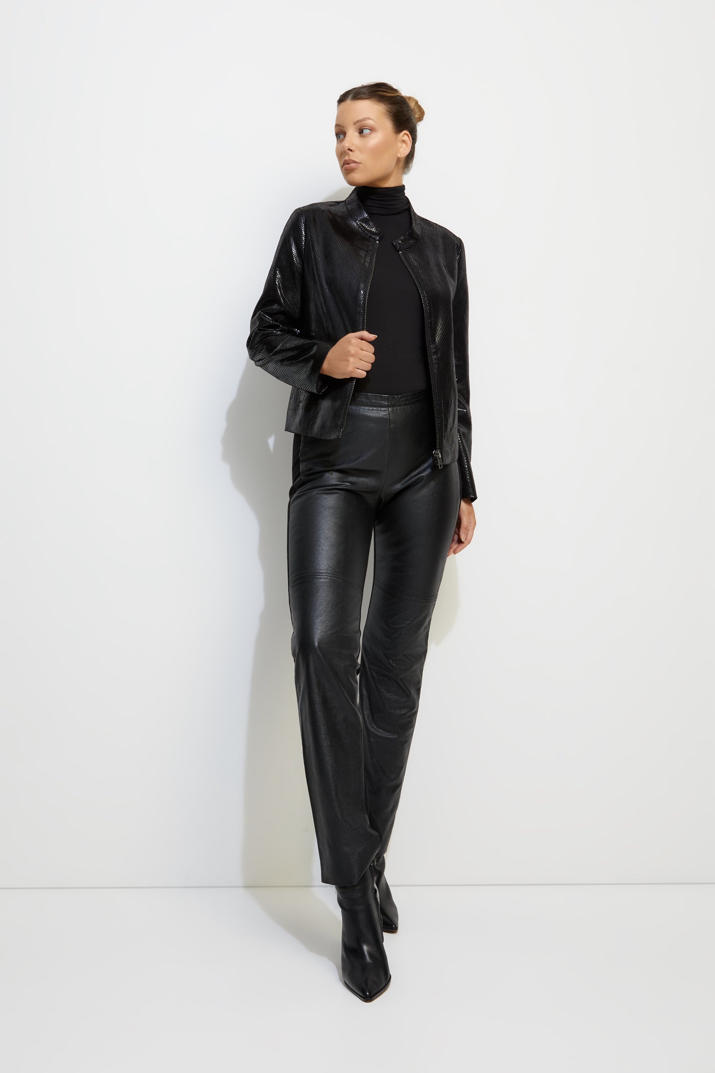 Unreal Fur Faux Snake Skin Biker Jacket URF8300205