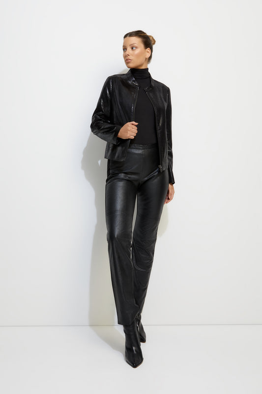 Unreal Fur Faux Snake Skin Biker Jacket URF8300205